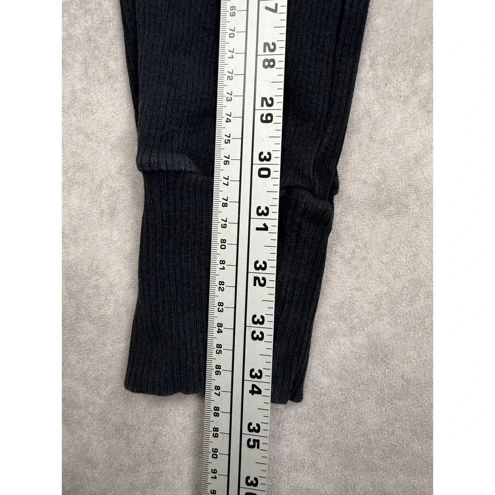 Gymshark Pants Mens Small Black Ribbed Joggers Stretch Knit Cuffed‎ Pockets Logo